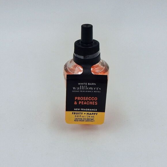 Bath Body Works Prosecco & Peaches White Barn Wallflowers Refill Fruity Happy - Picture 1 of 3